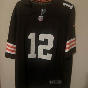 SHEDUER SANDERS XL MENS UNISEX NFL PLAYERS JERSEY BROWN NWT STITCHED LETTERING